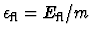 $\epsilon_{\rm fl}=E_{\rm fl}/m$